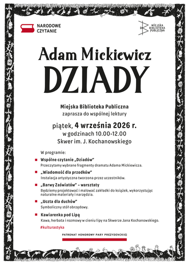 Narodowe Czytanie 2026 | &bdquo;Dziady&rdquo; Adama Mickiewicza